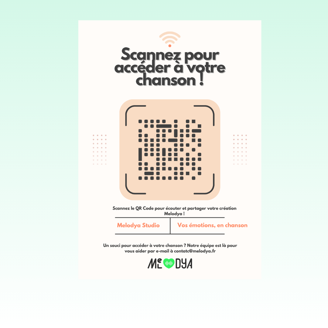 Qr Code Imprimable Melodya - A4 ( Vertical) - MELODYA